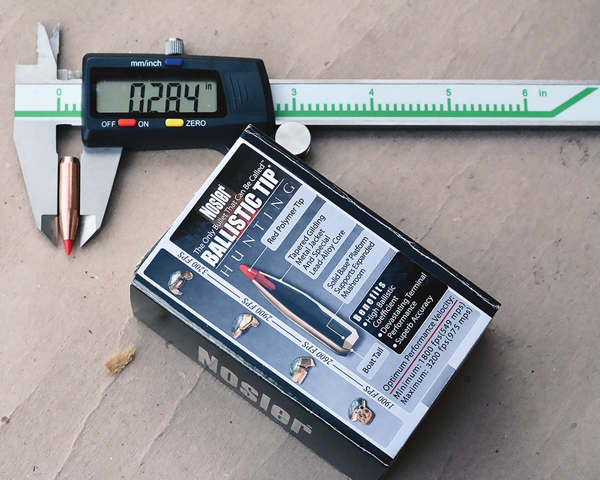 U.S. manufactured 7mm bullets measure .284 inch and correspond with domestic barrel specifications that measure .284-inch groove diameter. Most European barrels have a groove diameter of .285 inch and a .275-inch bore diameter.